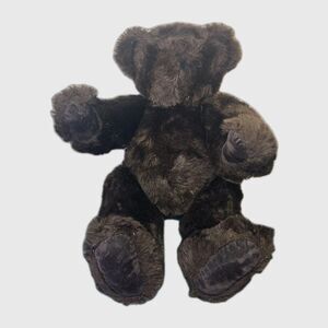 Vermont Teddy Bear Co 18" Jointed Plush Bear Dark Brown Articulated Arms Legs